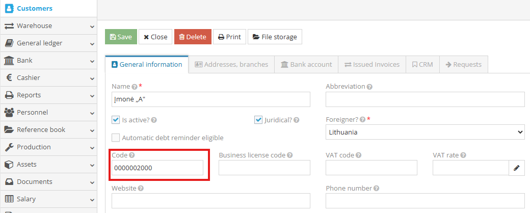 Sending customer cards to Raso cash register