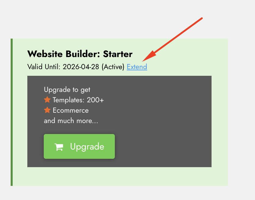 Extending your subscription in the account