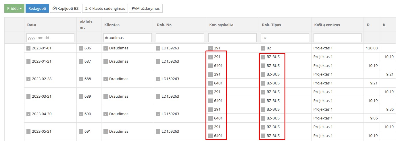 Пример распределения расходов будущих периодов в общем журнале