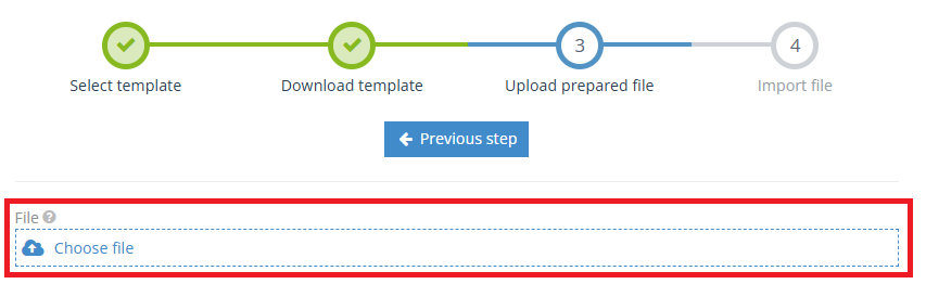 Uploading prepared purchase document file