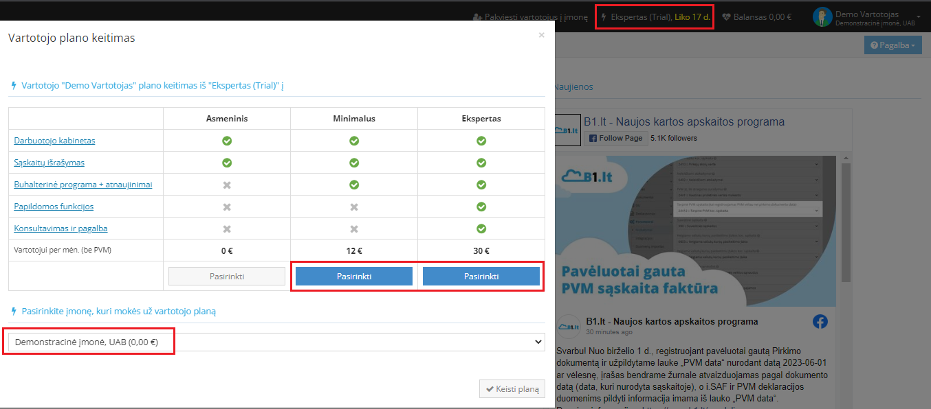 Plano keitimo instrukcija meniu juostoje
