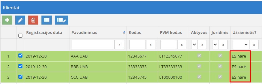 Atnaujintos informacijos langas po statuso keitimo
