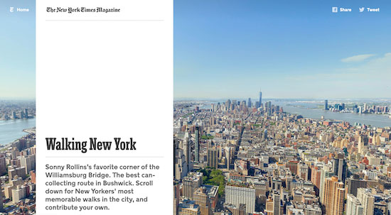 Example of a Microsite: Walking New York