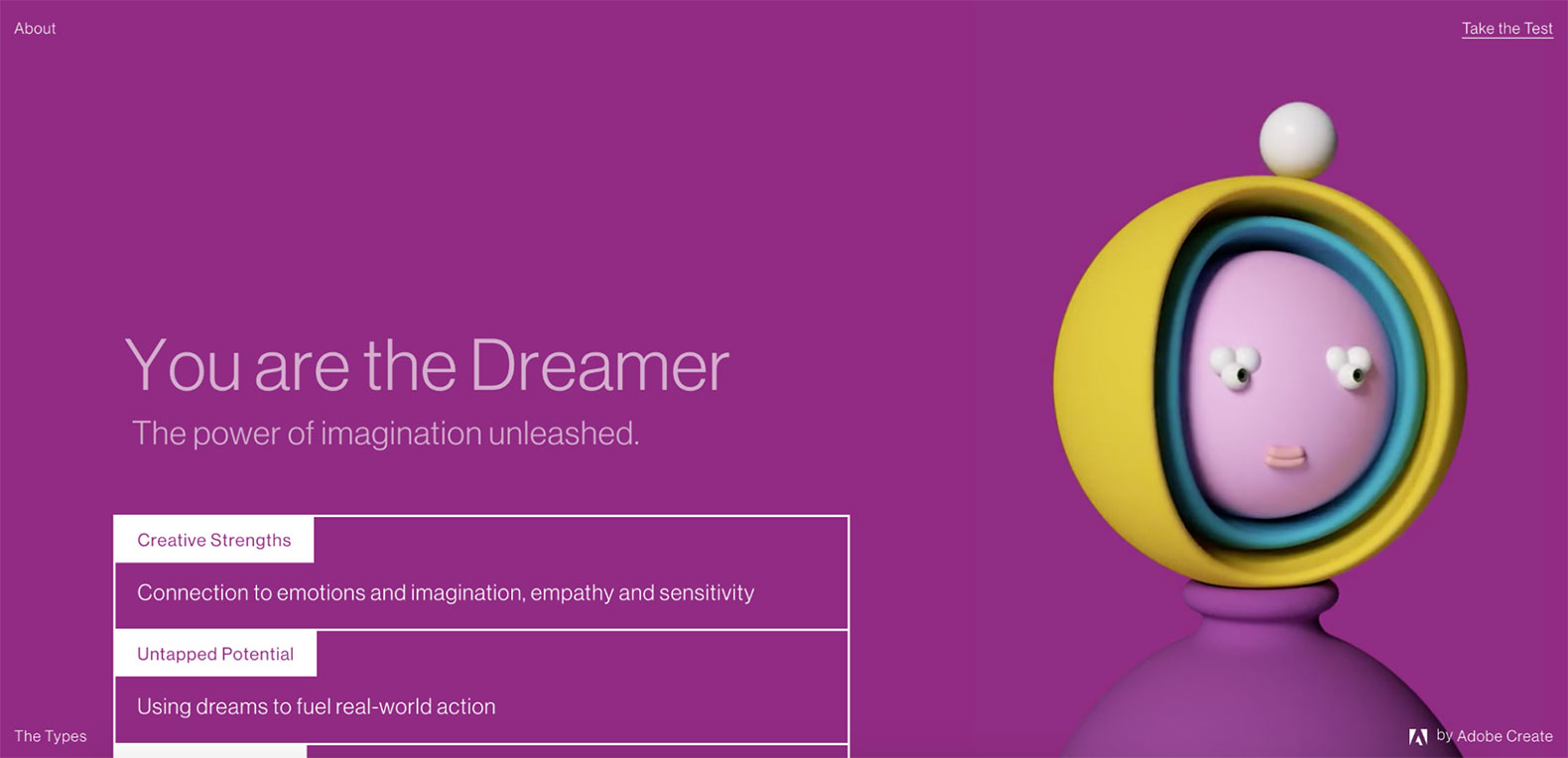 Example of a Microsite: My Creative Type