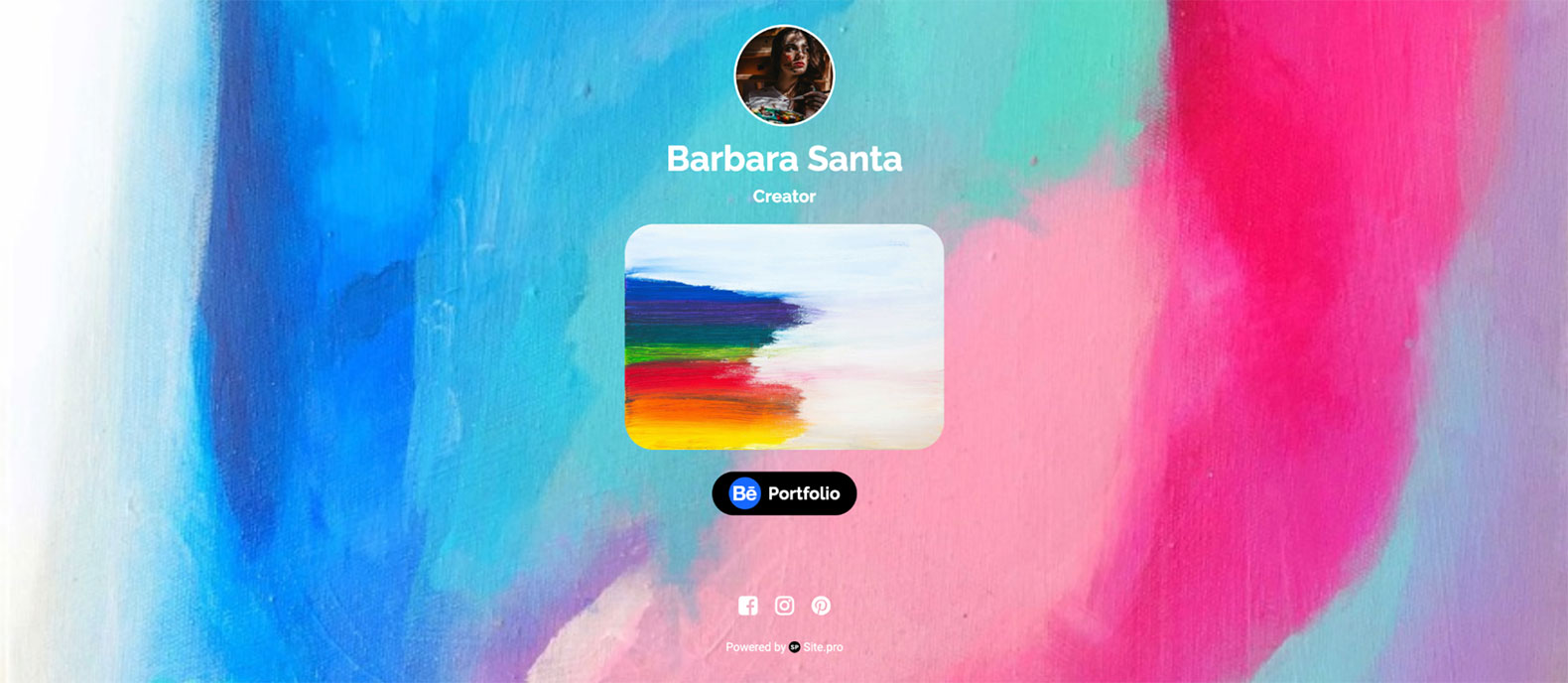 Example of Microsite for Digital Creators