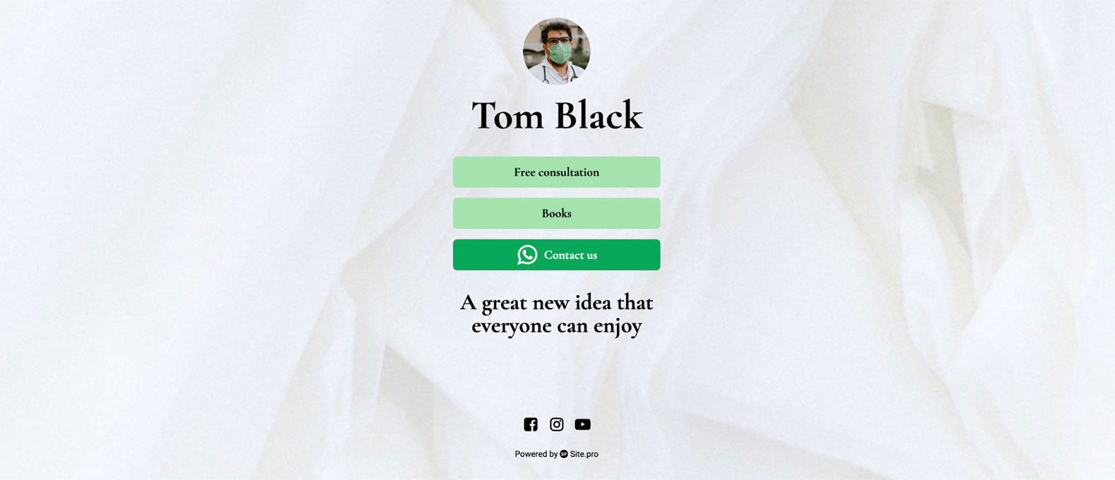 Example of Microsite for Professionals