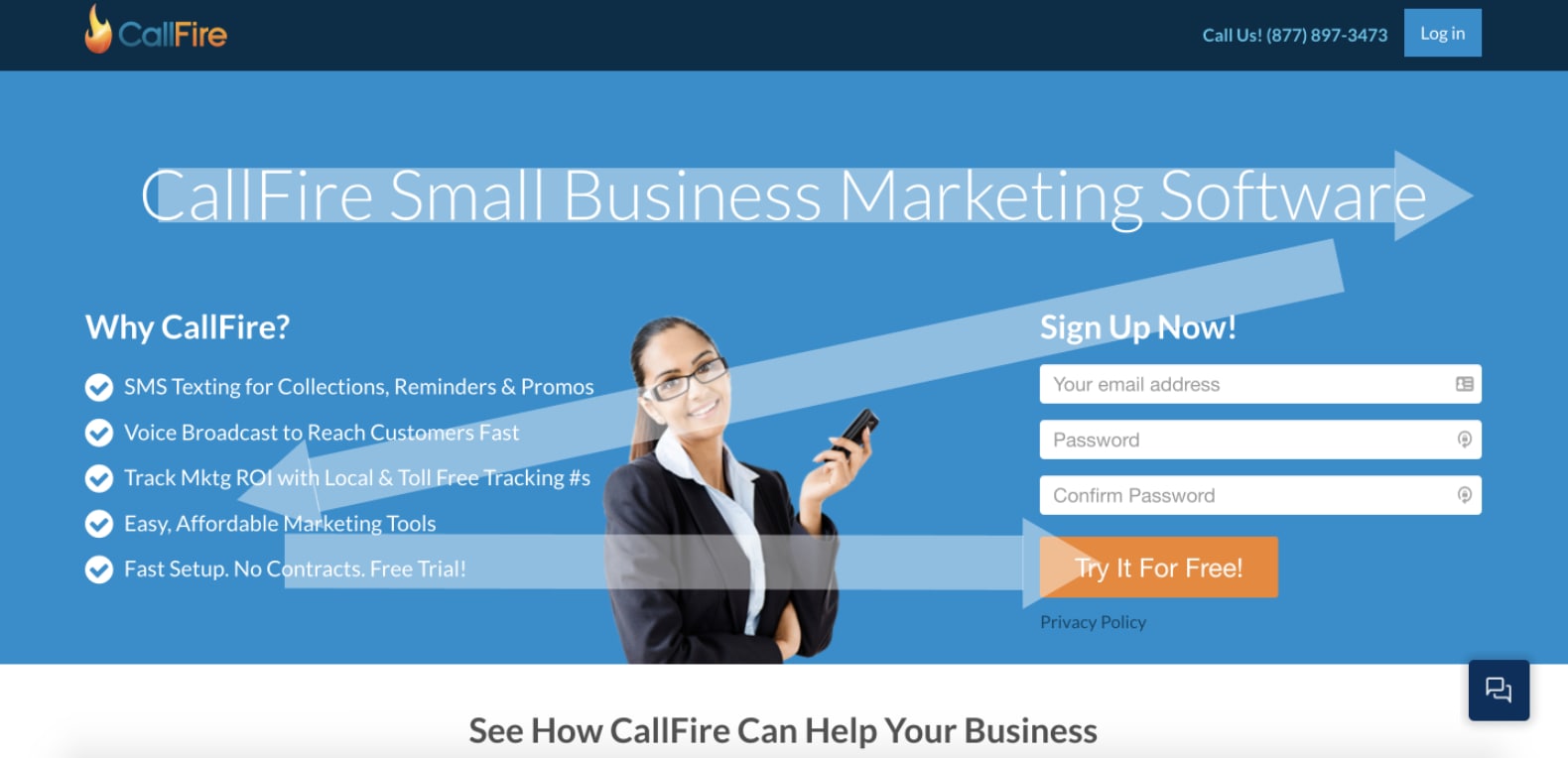 Example of a Z-pattern layout used by CallFire