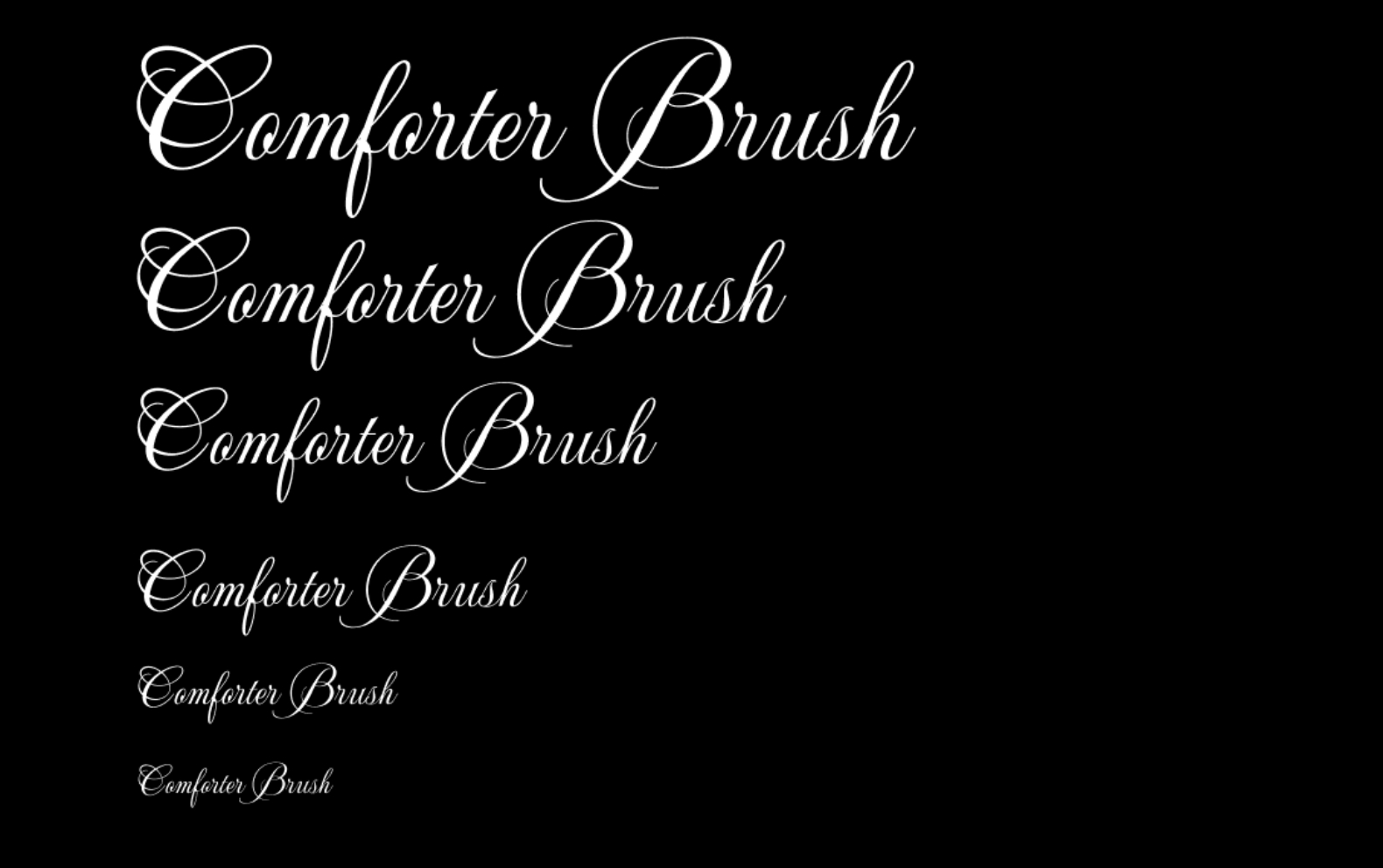 Example of a Comforter Brush font