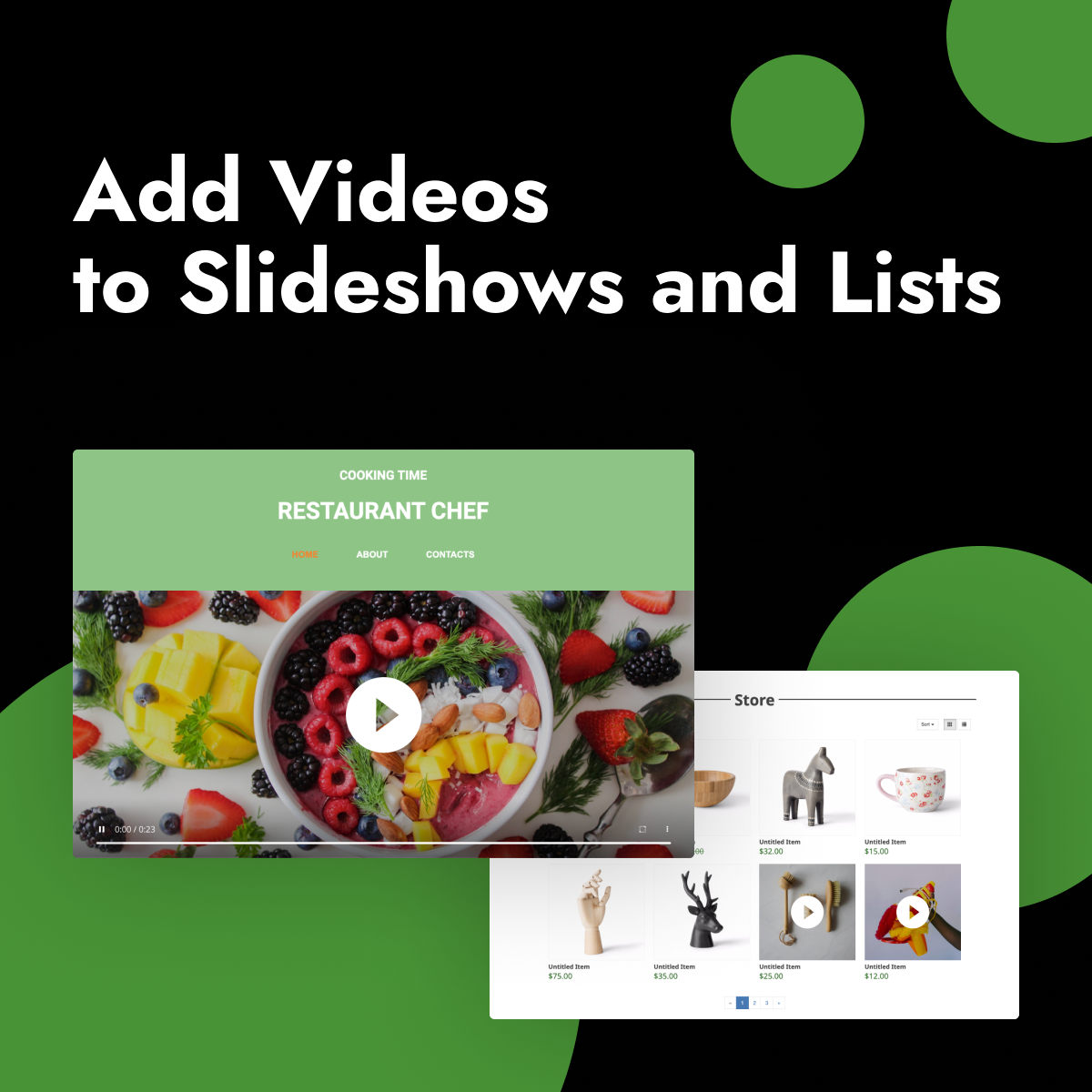 Adding videos to slideshow gallery