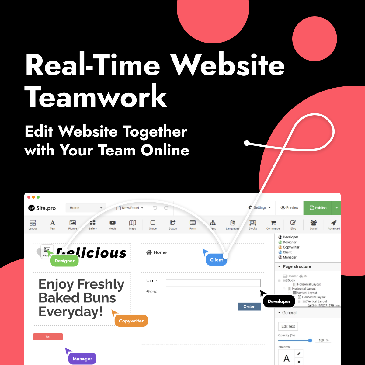 Gemeinsame Bearbeitung von Websites in Echtzeit