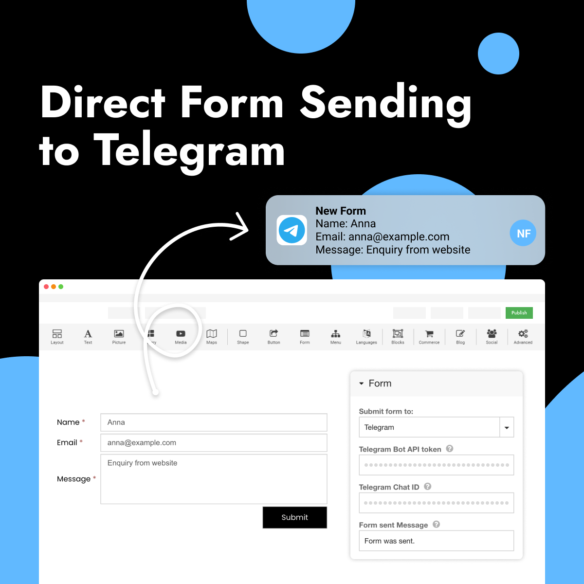 Submitting a website form directly to Telegram chat