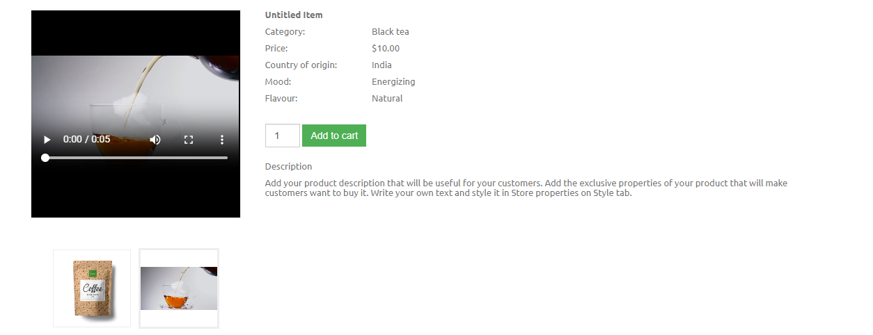 Добавление видео в галерею товаров магазина